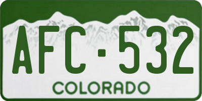 CO license plate AFC532