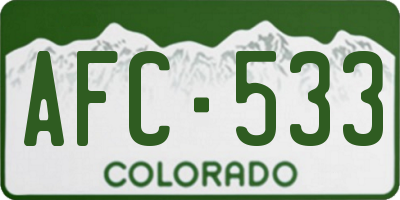 CO license plate AFC533