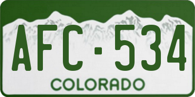 CO license plate AFC534