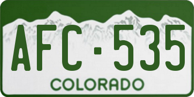 CO license plate AFC535