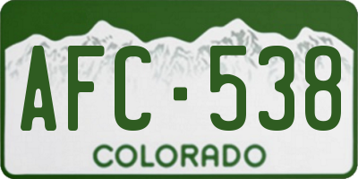 CO license plate AFC538