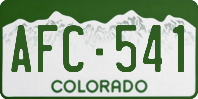 CO license plate AFC541