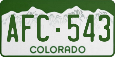 CO license plate AFC543