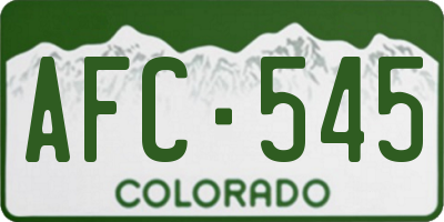 CO license plate AFC545