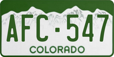 CO license plate AFC547