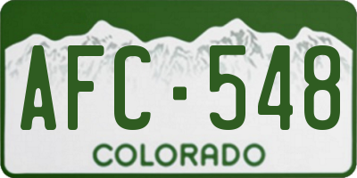 CO license plate AFC548