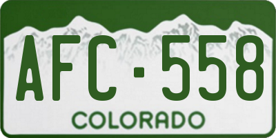 CO license plate AFC558
