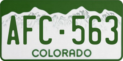 CO license plate AFC563