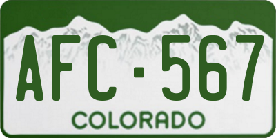 CO license plate AFC567