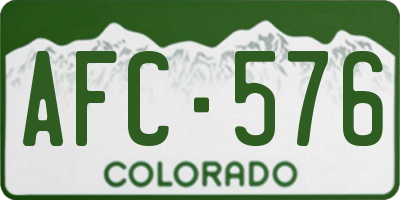 CO license plate AFC576