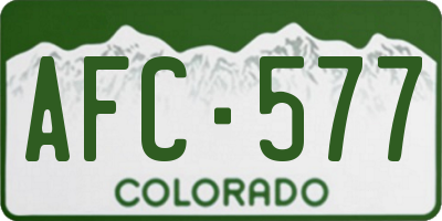 CO license plate AFC577