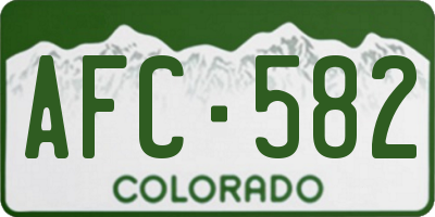 CO license plate AFC582