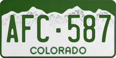 CO license plate AFC587