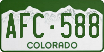 CO license plate AFC588