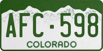 CO license plate AFC598