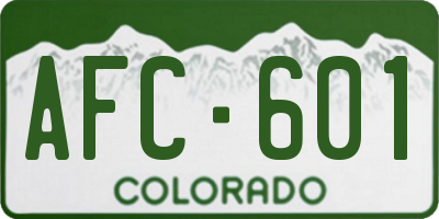 CO license plate AFC601