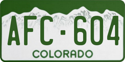 CO license plate AFC604