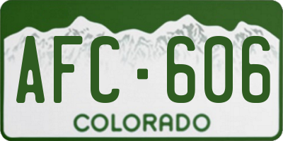 CO license plate AFC606