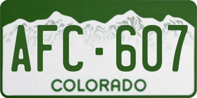 CO license plate AFC607
