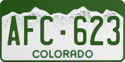 CO license plate AFC623