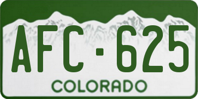 CO license plate AFC625