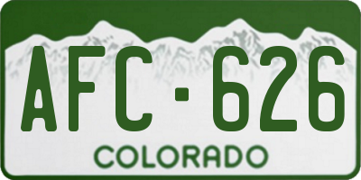 CO license plate AFC626