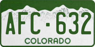 CO license plate AFC632