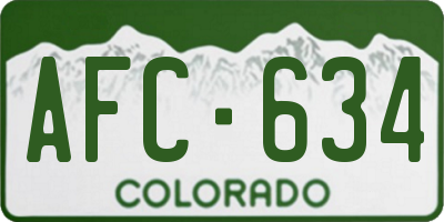 CO license plate AFC634