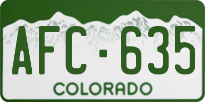 CO license plate AFC635
