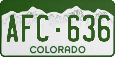 CO license plate AFC636