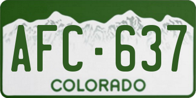 CO license plate AFC637