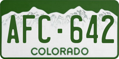 CO license plate AFC642
