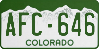CO license plate AFC646