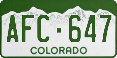 CO license plate AFC647