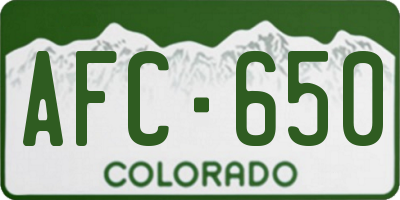 CO license plate AFC650