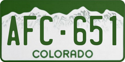 CO license plate AFC651
