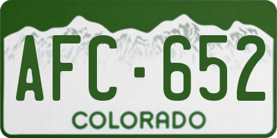 CO license plate AFC652