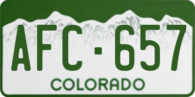 CO license plate AFC657