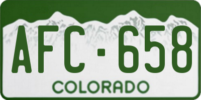 CO license plate AFC658