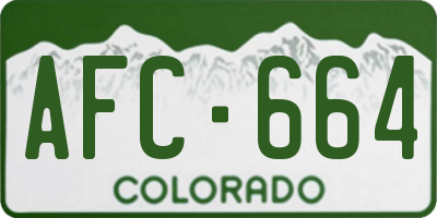 CO license plate AFC664