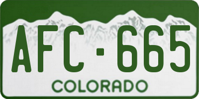 CO license plate AFC665