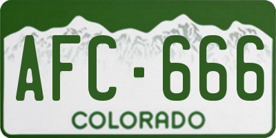 CO license plate AFC666