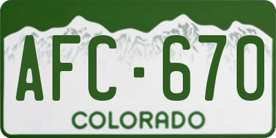 CO license plate AFC670