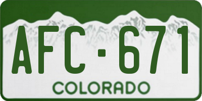 CO license plate AFC671