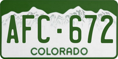 CO license plate AFC672