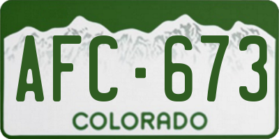 CO license plate AFC673