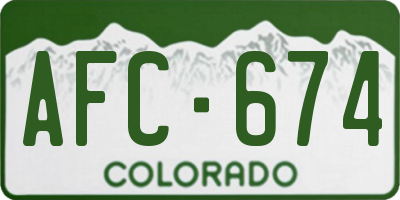 CO license plate AFC674