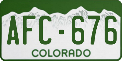 CO license plate AFC676