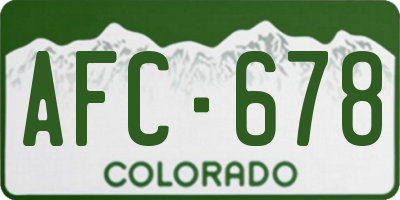 CO license plate AFC678