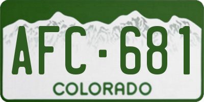 CO license plate AFC681